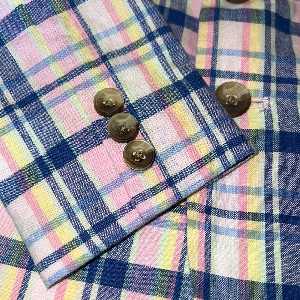 Janie and Jack Blue and Pink Plaid Linen Blazer - NWT - Picture 9 of 9